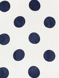 White/Midnight Blue 100% Polyester Polka Dot Print Chiffon 43W