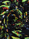 Black/Straw/Inchworm/Multi 100% Rayon Various Rainbow Beach Scene Print Challis - NY Designer - 43W