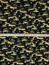 Black/Straw/Inchworm/Multi 100% Rayon Various Rainbow Beach Scene Print Challis - NY Designer - 43W