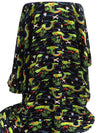 Black/Straw/Inchworm/Multi 100% Rayon Various Rainbow Beach Scene Print Challis - NY Designer - 43W