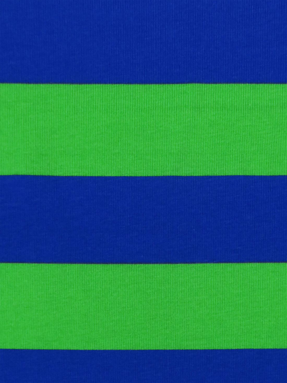 Parakeet Green/Cobalt Cotton/Lycra Horizontal Stripe Print Jersey Knit 60W