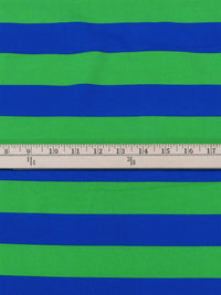 Parakeet Green/Cobalt Cotton/Lycra Horizontal Stripe Print Jersey Knit 60W