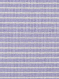 Periwinkle/White Cotton/Polyester Horizontal Yarn-Dyed Stripe Interlock Knit 60W