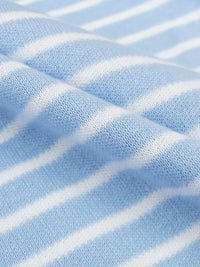 Carolina Blue/White Cotton/Polyester Horizontal Stripe Interlock Knit 62W