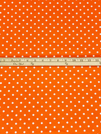 Orange/White Cotton/Lycra Polka Dot Print Jersey Knit 62W