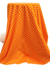 Orange/White Cotton/Lycra Polka Dot Print Jersey Knit 62W