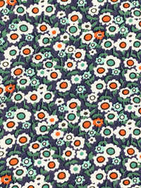 Independence Blue/Atomic Tangerine/White/Multi 100% Rayon Floral Print Shirting 56W