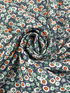 Independence Blue/Atomic Tangerine/White/Multi 100% Rayon Floral Print Shirting 56W