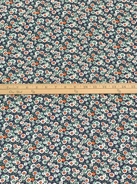 Independence Blue/Atomic Tangerine/White/Multi 100% Rayon Floral Print Shirting 56W