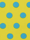 Rubber Duck Yellow/Aqua Blue Cotton/Lycra Polka Dot Print Jersey Knit 58W