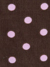 Chocolate Brown/Flamingo Pink 100% Cotton Polka Dot Print Pinwale Corduroy Shirting 44W