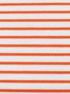 White/Safety Orange Cotton/Polyester Horizontal Yarn-Dyed Stripe Interlock Knit 62W