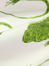 Eggshell/Kelly Green/Hunter Green 100% Cotton Iguana Print Poplin Shirting 58W