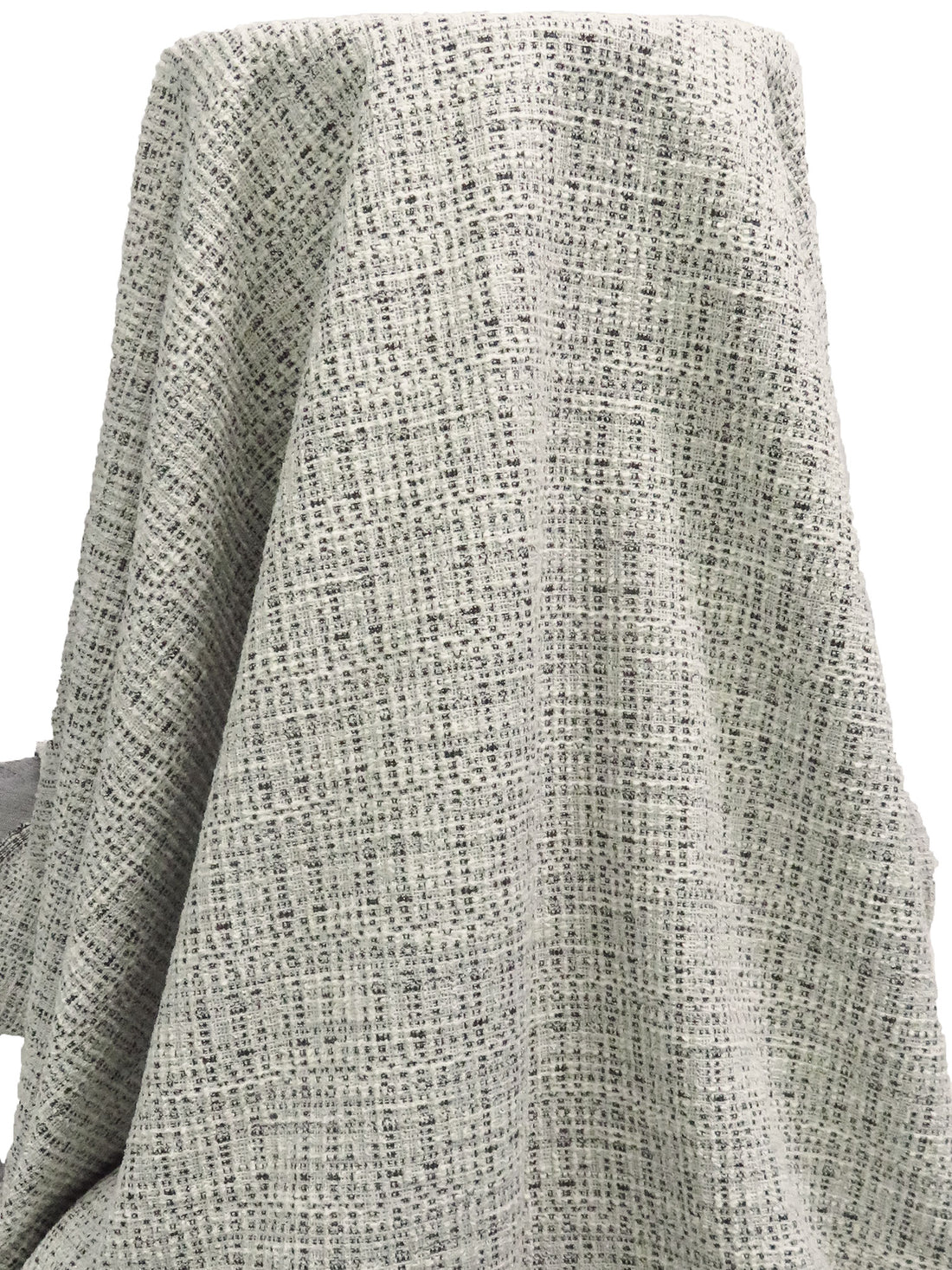 White/Black/Off-White Polyester/Metallic/Lycra Novelty Weave Boucle Sweater Knit 60W