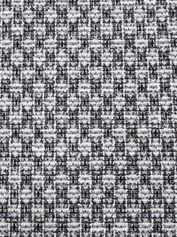 White/Black/Off-White Polyester/Metallic/Lycra Novelty Grid Weave Boucle Sweater Knit 61W
