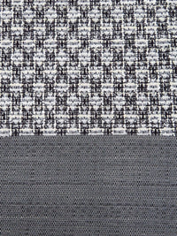 White/Black/Off-White Polyester/Metallic/Lycra Novelty Grid Weave Boucle Sweater Knit 61W