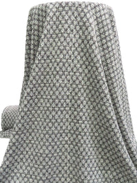 White/Black/Off-White Polyester/Metallic/Lycra Novelty Grid Weave Boucle Sweater Knit 61W