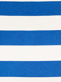 Medium Electric Blue/White Cotton/Lycra Horizontal Stripe Jersey Knit 60W