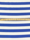 Medium Electric Blue/White Cotton/Lycra Horizontal Stripe Jersey Knit 60W