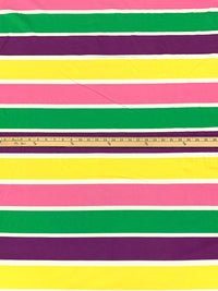 Lemon/Plum/Shamrock/French Pink Cotton/Lycra Horizontal Stripe Jersey Knit 62W