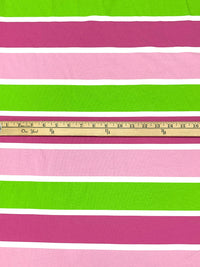 Lime/Deep Magenta/Orchid Pink Cotton/Lycra Horizontal Stripe Jersey Knit 58W