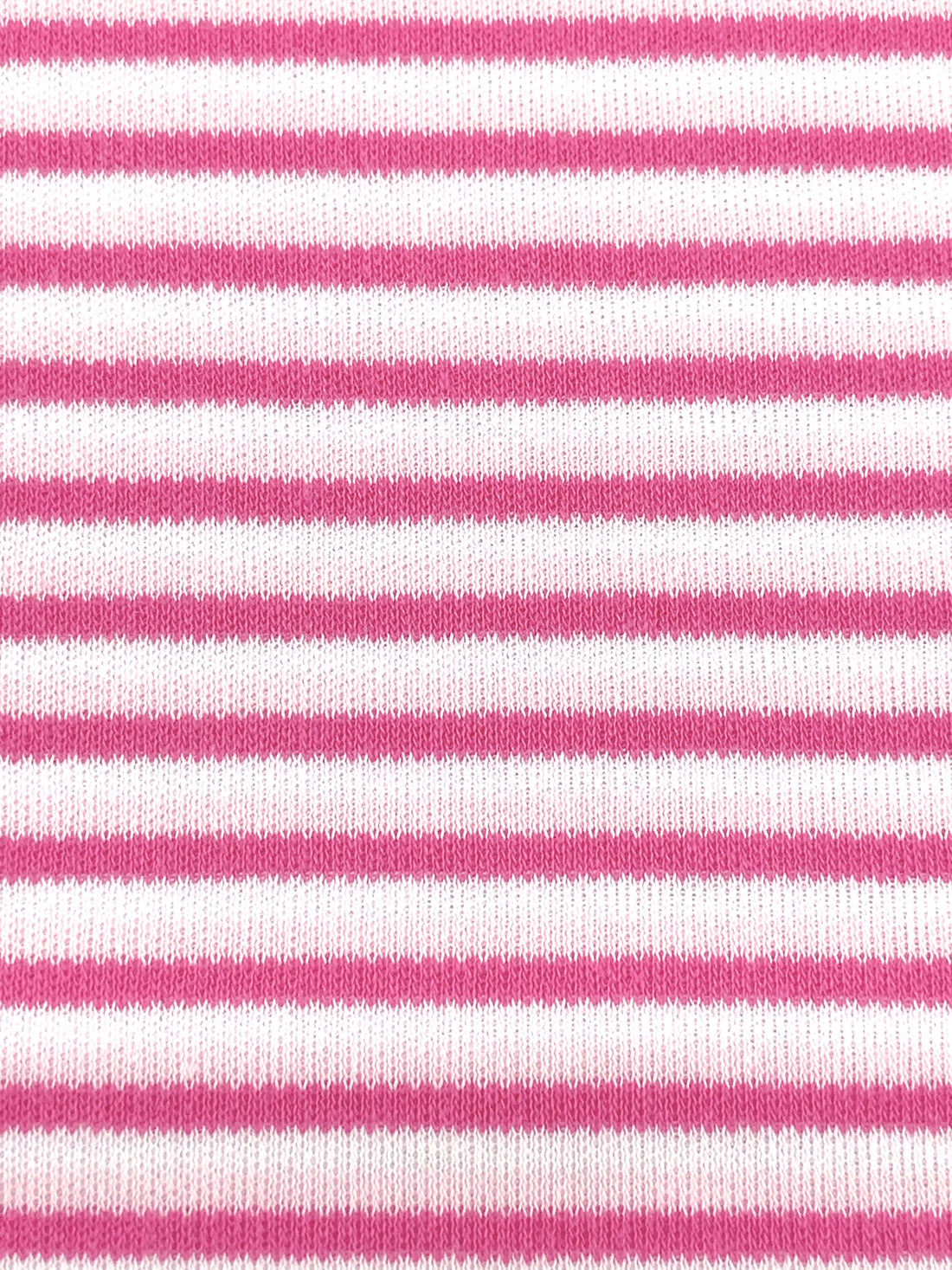 Raspberry Pink/White Cotton/Polyester Horizontal Stripe Interlock Knit 62W