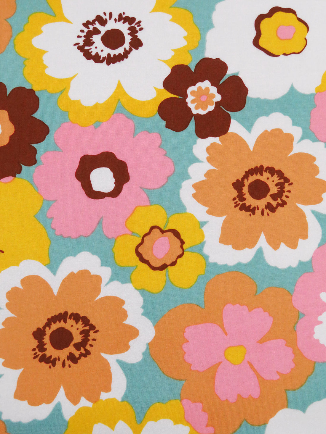 Green Sheen/White/Goldenrod/Multi 100% Rayon Floral Print Challis 43W