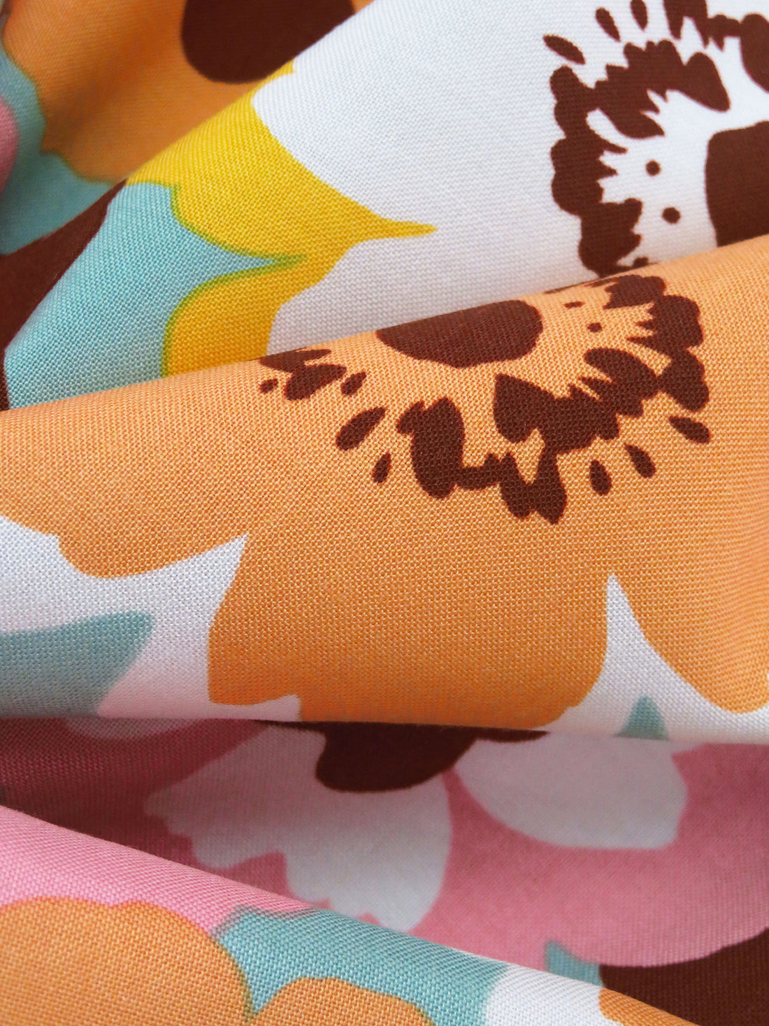 Green Sheen/White/Goldenrod/Multi 100% Rayon Floral Print Challis 43W