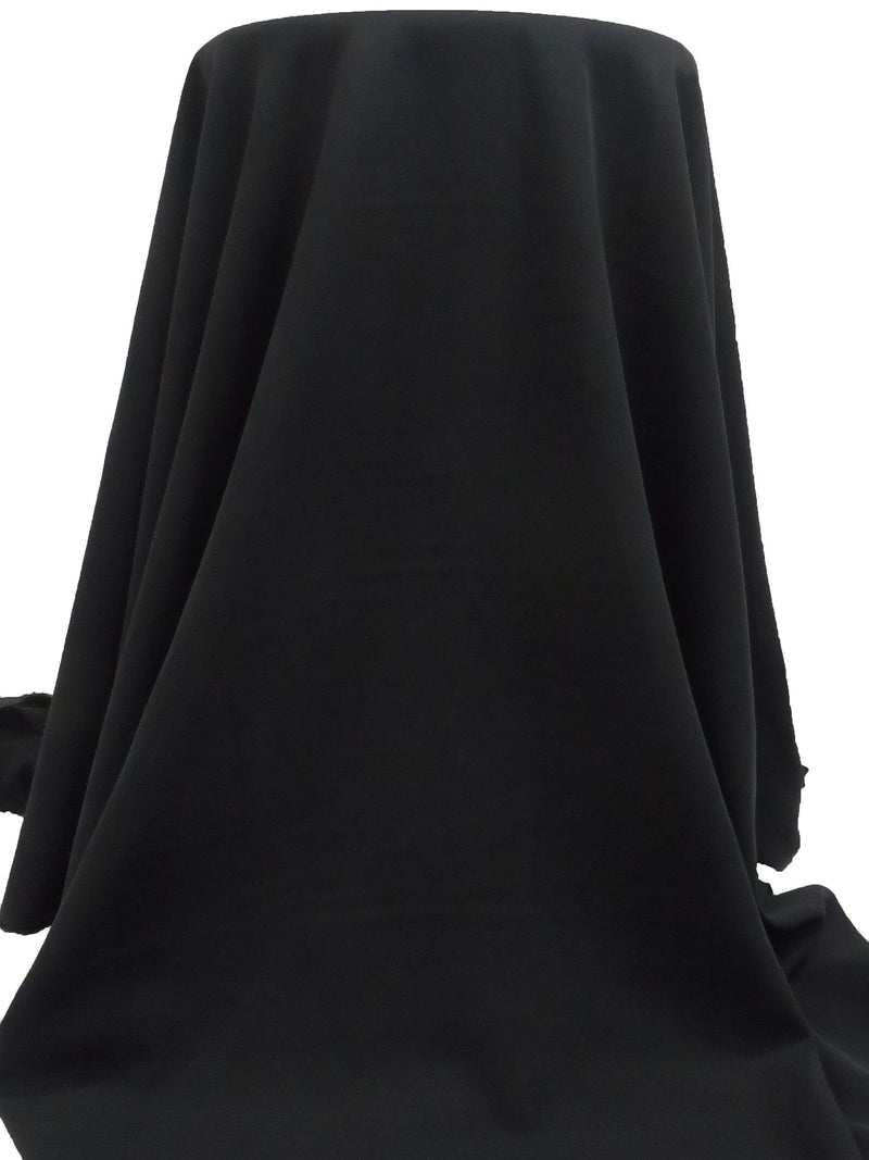 Dark Charcoal Gray Polyester/Rayon Peachskin-Like Crepe Woven 58W