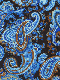 Cerulean/Black/Gingerbread Brown/Multi 100% Cotton Paisley Print Quilt Weight Woven 42W