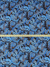 Cerulean/Black/Gingerbread Brown/Multi 100% Cotton Paisley Print Quilt Weight Woven 42W