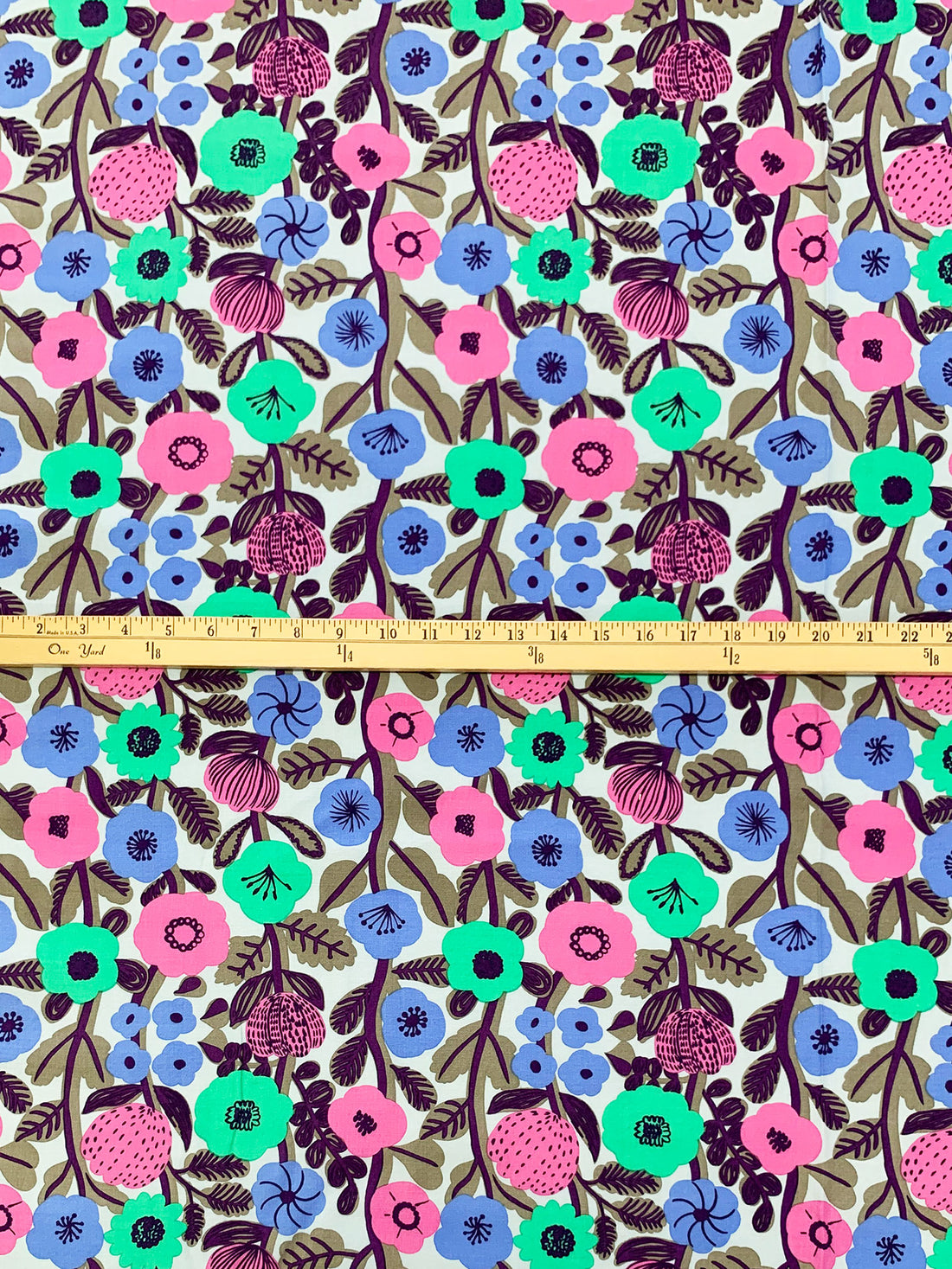 Passion Pink/Winter Teal/Cornflower/Multi 100% Rayon Floral Print Challis 43W