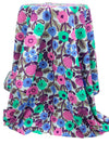 Passion Pink/Winter Teal/Cornflower/Multi 100% Rayon Floral Print Challis 43W