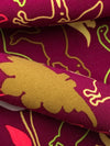 Burgundy/Lemon/Flame/Multi 100% Rayon Dinosaurs Print Challis 43W
