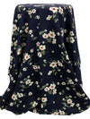 Dark Navy/Rifle Green/White 100% Rayon Floral Print Challis 43W