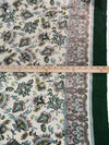Dark Phthalo Green/Dusty Wheat/Misty Rain/Multi 100% Rayon Single Border Folk Floral Print Challis 44W