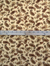 Wheat/Camel Brown/Misty Moss/Multi 100% Rayon Paisley Print Challis 44W