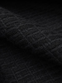 Black 100% Cotton Boucle Suiting - NY Designer - 48W