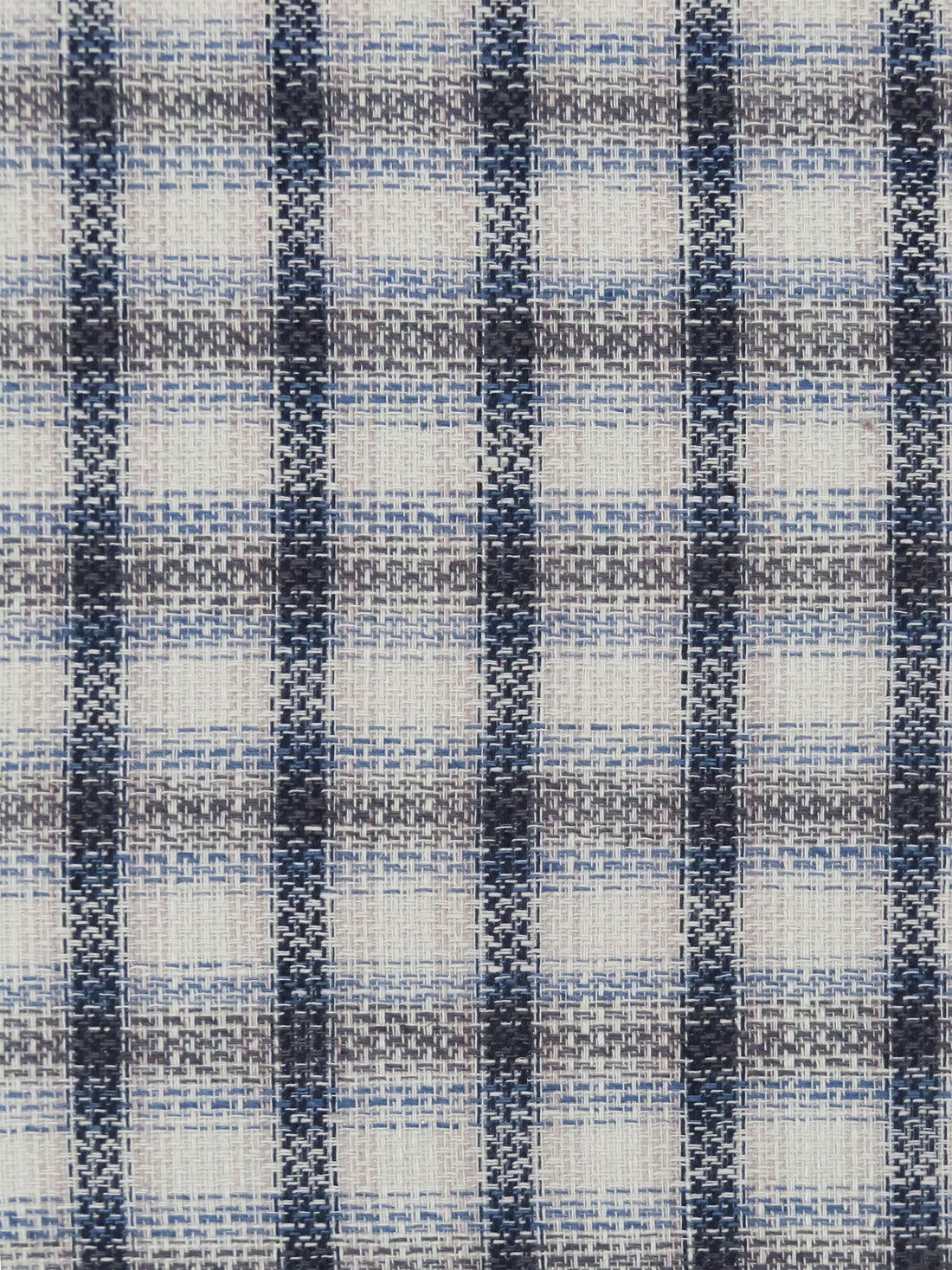 Dusty Storm Gray/Dark Colonial Blue/Iron Gray/Dusty Carolina Blue Cotton/Linen Plaid Weave Shirting - NY Designer - 41W