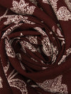 Dark Bulgarian Rose/Antique White 100% Rayon Mosaic Floral Print Challis 44W