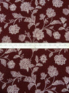 Dark Bulgarian Rose/Antique White 100% Rayon Mosaic Floral Print Challis 44W