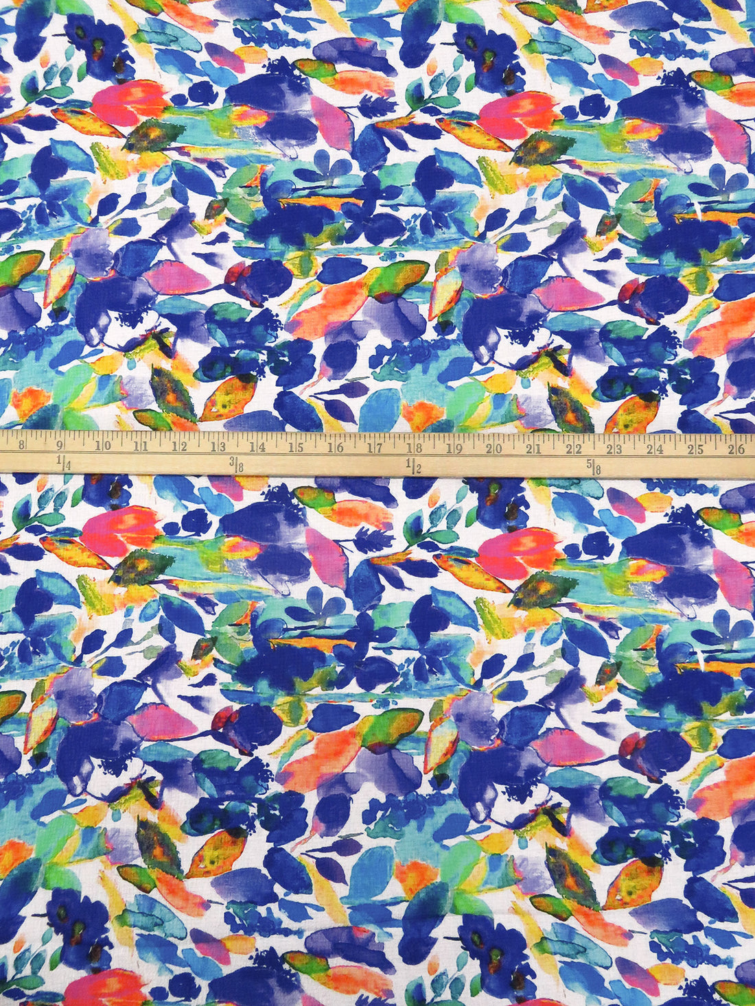 Dark Slate Blue/White/Lemon/Multi 100% Polyester Painterly Floral Print Bubble Crinkle Charmeuse 58W