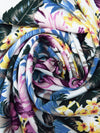 White/Chinese Blue/Light Medium Orchid/Multi 100% Rayon Tropical Floral Print Challis 44W