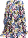 White/Chinese Blue/Light Medium Orchid/Multi 100% Rayon Tropical Floral Print Challis 44W
