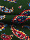 Deep Forest Green/Cornflower/Corn/Multi 100% Rayon Paisley Print Challis 44W