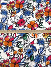 White/Steel Blue/Orche/Multi 100% Rayon Large Painterly Floral Print Challis 44W