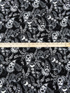 Black/Off-White 100% Rayon Paisley & Vine Print Challis 44W