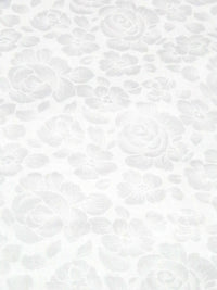 White 100% Cotton Rose Jacquard Weave Shirting - NY Designer - 50W