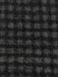 Black 100% Polyester Check Plaid Weave Chiffon - NY Designer - 42W