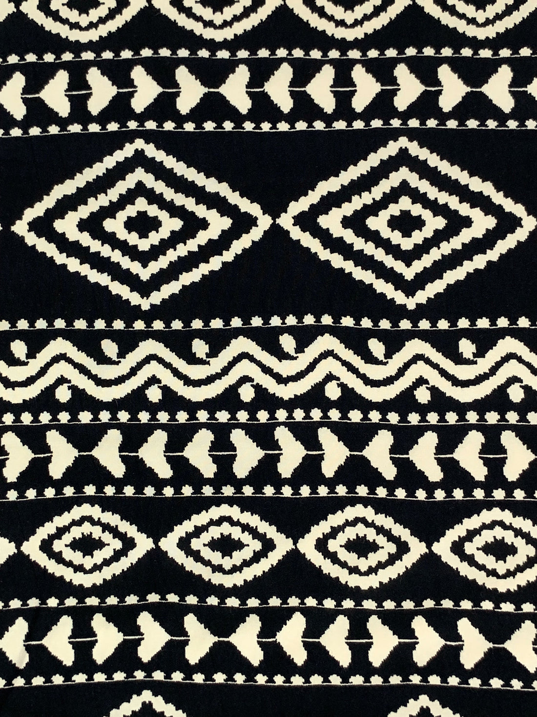 Black/Alabaster 100% Rayon Southwest Print Challis 43W